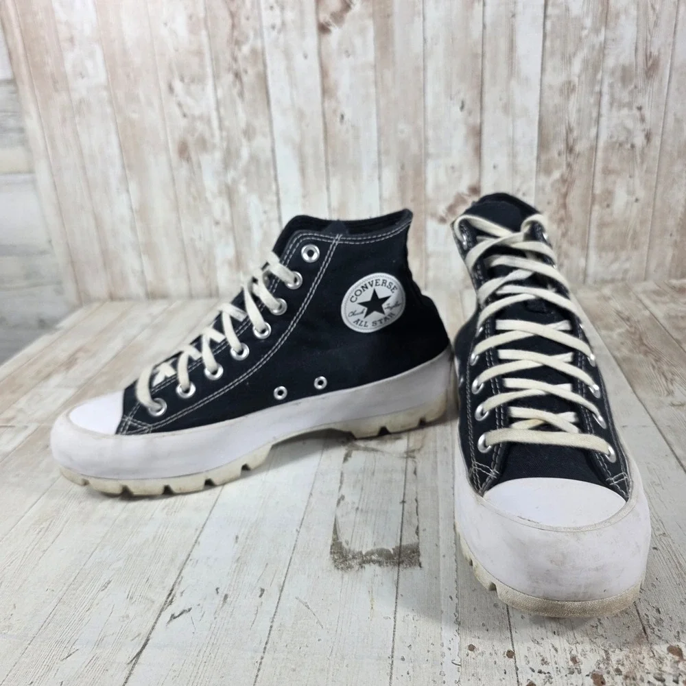 Converse Chuck Taylor All Star Lugged High Top Black Platform Sneakers 10 - Picture 5 of 8